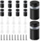 YIXISI 10 Pièces 12×20 mm Vis Publicité en Acier Inoxydable, Verre Standoff Fixations, Vis D'écartement, Verre Standoff Publicité, avec Vis, pour Fixations de Publicité, Noir