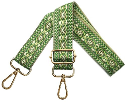 Verstellbarer Schultergurt für Taschen Damen Tragegurt, Taschengurte zum Wechseln, Taschengurt Breit 3.8cm mit Gold Karabiner, Schulterriemen für Schultertasche Handtaschen, Grün, N47