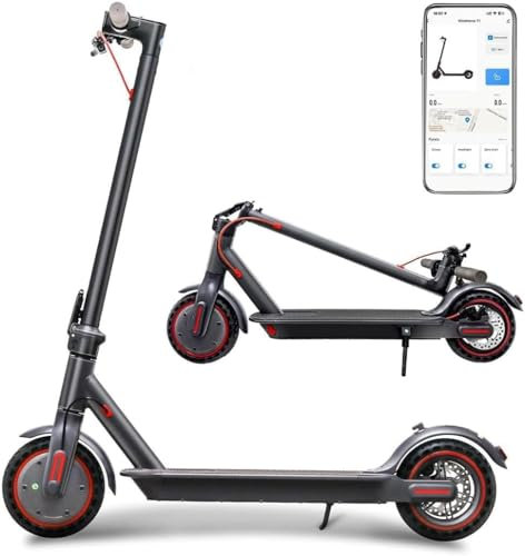 Trottinettes Électriques Adultes, pneus de 8,5 Pouces, Moteur de 350 W, autonomie de 20 à 30 Miles, Scooter électrique Pliable avec Double système de freinage et contrôle par Application - Noir