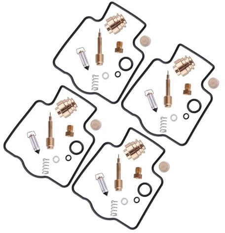 YESKIT Reparatursatz für Kraftstoffleitungen 4 Sets Motorradvergaser-Reparatursatz Schwimmernadeldichtung Umbauzubehör Für ZZR1100 D1-D5 ZX1100 C1-C4