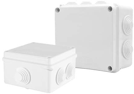 2 Pcs Waterproof Junction Box, IP65Waterproof Electrical Box，ABS Outdoor Cable Enclosure Junction Boxes for Outdoor Indoor Electronics Cable Boxes（150 * 110 * 70-85 * 85 * 50mm）