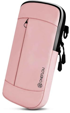 ONEFLOW Urban Sling für Samsung Galaxy S25 Handytasche zum Umhängen, Handy Gürteltasche und Armband kombiniert, Handy Umhängetasche mit Geldbörse für Damen und Herren, Rosa
