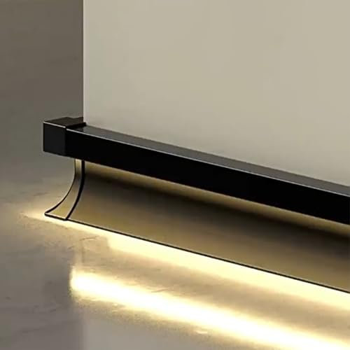 Blazea Corniche LED Plafond Profilé en Aluminium pour Plinthes à LED, Moulure de Couronne Murale Noire, Cache-plinthe à LED en Saillie, Profilé de Plinthe(9.5m(31.2ft))