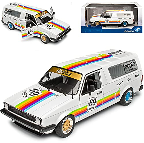 alles-meine.de GmbH Volkwagen Caddy 14D Pick-Up Pritsche mit Aufbau Tribute 935 1978-1992 1/18 Solido Modell Auto mit individiuellem Wunschkennzeichen