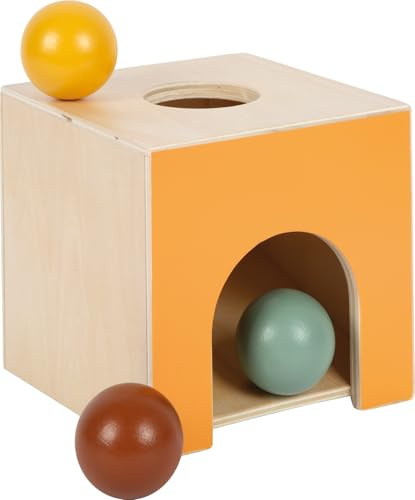 small Foot Montessori Kugelkasten aus FSC 100%-zertifiziertem Holz, Lernspielzeug mit 3 Kugeln, Motorikspielzeug für Kleinkinder ab 1 Jahr, 12744