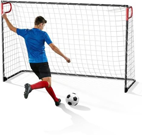 JASCOPRO 240 * 150cm Fußballtor | großes Fußballtor für Garten Kinder und Erwachsene - Schaumstoff ummanteltes Fußballtor mit Netz