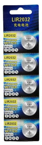 5er Set LIR2032 Batterien 3,6V Knopfzelle Wiederaufladbare LIR2032 Batteriezelle für Uhren, Taschenrechner, Wiederaufladbare Knopfzelle