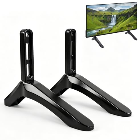 XdealCozyxc 2 Pcs Universal TV Stand Legs Replacement Base for 32-100 Inch, Aluminium Stand Legs Compatible with Samsung, Lg & Xiaomi