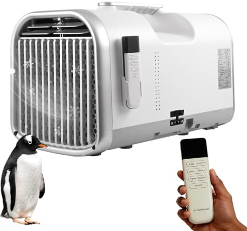 Aire acondicionado portátil de 4400/5100 BTU, unidad mini de refrigeración rápida con inversor 330/400 W, con control remoto, deshumidificador y ventilador 3 velocidades para camping