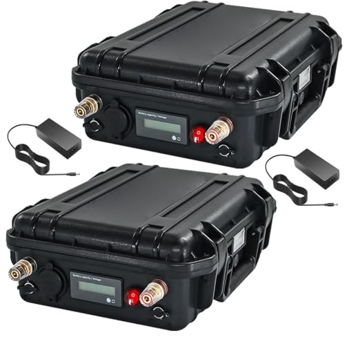 ZXLLAFT Batteria elica Barca 12,8 V 14,8 V Batteria al Litio | 30Ah 40Ah 50Ah Batterie per mulinelli da pesca elettrici Batterie LiFePO4 per ecoscandagli con caricabatterie, BMS