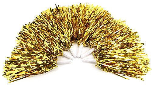 VGEBY Cheerleading Pompons 6 Stücke Cheerleader Sport Party Tanz Zubehör Hand Blumen Pompons Prost-7 Farben zu wählen (Farbe : Golden)
