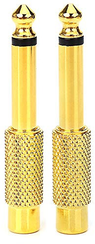 NANYI 6.35mm 1/4 inch Male Mono TS To RCA Female Interconnect Audio Adapter conversion plug Adaptor Gold Plated-2 Pack