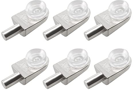 sourcing map 10pcs Taquets étagère mural support d'étagère en verre en alliage de zinc ventouse