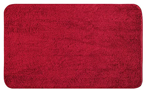MIULEE Badezimmerteppich Teppich Badematte rutschfest Waschbar Badteppich Bettvorleger Badvorleger Saugfähige Duschvorleger Fussmatte für Wohnzimmer Schlafzimmer Badezimmer 40x60 cm Rot