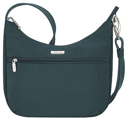 Travelon Unisex Essentials Crossbody, Hobo, pfau, Einheitsgröße, Anti-Diebstahl Essentials East/West Hobo Bag