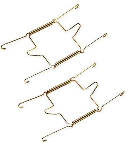 MroMax Colgador de placas, 8 pulgadas, tipo U, ganchos de pared invisibles para paredes, compatibles con platos decorativos, soporte para platos dorados, 2 unidades