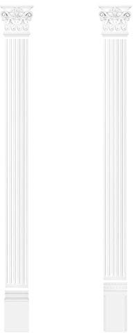 HEXIM Pilaster ca. 130x15mm - Wandreliefe/Stuckdekor aus PU Hartschaum, Auswahl von Schaft, Kapitell & Sockel - Perfect D3009 (Sockel D3009)