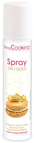 ScrapCooking - Spray Colorant de Surface Or 75 ml - Spray Alimentaire Doré pour faire Briller vos Pâtisseries, Biscuits, Macarons, Pâtes à Sucre, Cupcakes, Gâteaux, Entremets, Bûches - 4298