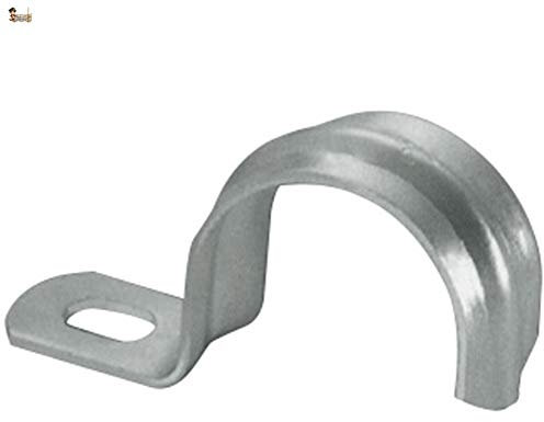 BricoLoco Agrafe pont simple 1 pied. Collier câble, tuyau, tuyau. Fixation simple et rapide. Métal avec perforation pour la fixation par vis. (50, D-40)