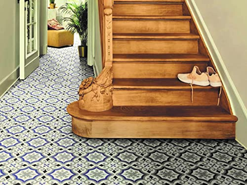 PVC Bodenbelag Vinylboden in formschönen Ornamenten, Zuschnitt (2m breit / 5,5m lang)