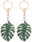 Lot de 2 porte-clés en forme de feuille de palmier tropical vert - de fête hawaïenne - Fournitures de fête pour voiture