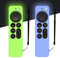 DAZUAN 2 PCS Etui en Silicone pour télécommande Apple TV 4K 2021, Housse de Protection intégrale Antichoc Durable et Soyeux pour télécommande Siri 6e Gen avec Corde Anti-Perte (Bleu Lueur+Vert Lueur)
