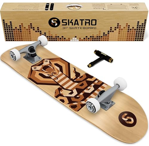 SKATRO - Pro Skateboard, 78,7 cm, komplettes Skateboard, Alter: Erwachsene, Jungen, Mädchen, Anfänger und Kinder.