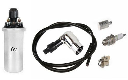 Zündungs-Set 6V Zündspule Kondensator Zündkerzenstecker Zündkerze Unterbrecher Zündkabel für Simson S50 S51 S70 SR50 SR80 KR51 SR4-3 SR4-4