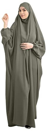 Muslimisches Einteiliges Gebetskleid für Damen Abaya Kleid Islamischer Naher Osten Dubai Türkei Maxi Abaya Kaftan mit Hijab Kleid in voller Länge
