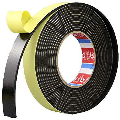 Selbstklebendes Schaumstoff-Klebeband, 5 m, schwarz, einseitig, selbstklebend, geschlossenzellig, 20 mm breit x 3 mm dick, hochwertig und kreativ