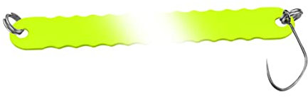 FTM Blinker zum Forellenangeln Spoon Curl Kong 3,5g 6,7cm, Farbe:neon gelb lumi/schwarz Glitter