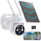 UCOCARE 4MP Solar Security Camera Outdoor Wireless, 360° Pan Battery Camera with 5W Solar Panel, Wifi CCTV Camera Systems, Free 32G Local SD Card, Color Night Vision, AI Human Detection (White)