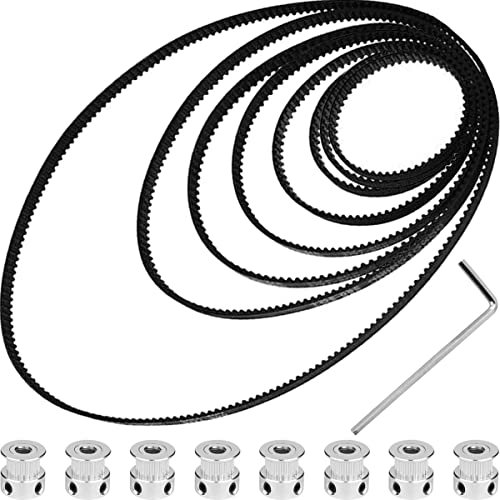 DAOKAI GT2 geschlossener Zahnriemen 6 mm breite geschlossener Schlaufe aus Gummi 110 mm 112 mm 122 mm 158 mm 200 mm 300 mm 400 mm 610 mm + GT2 Pulley 20 Zähne
