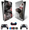 MaD Vision® Extra-Durable Skin Set per PS5 Digital + 5 Paia di Aiming Rings | Pellicola Adesiva in Vinile Opaco per PlayStation 5 + 2 Controllers - per God of War|GOW Design