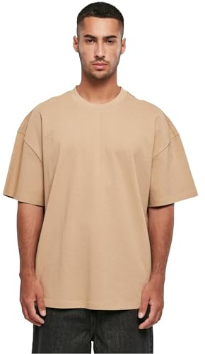 Build Your Brand Herren T-Shirt Ultra Heavy Cotton Box Tee, Basic T-Shirt für Männer, Oversized Fit, Unionbeige, XXL