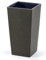 IMJ-Global Macetero para flores de Plaza Urbi cuadrado decorativo de plástico y madera Eco WOOD Alto 55 cm de interior exterior 30 x 30 cm cuadrado café diseño moderno 35 litros