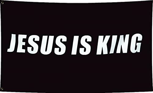 LUCKGEEY Flagge 90 x 152 cm für drinnen und draußen, lebendige Farben, Doppelnaht am Rand, christliche Flaggen mit 2 rostfreien Messingösen. (King Black 3x5)