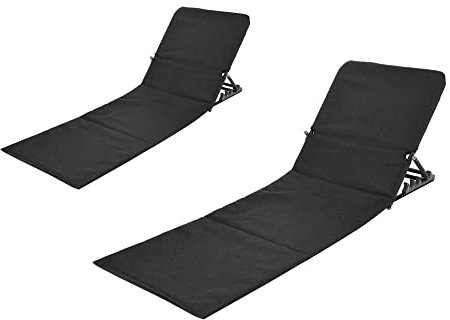 MaxxGarden Faltbare Strandmatte - 2 Stück - Strandkorb - Strandstuhl mit Rückenlehne - Liegebett - Zusammenklappbar - Verstellbar