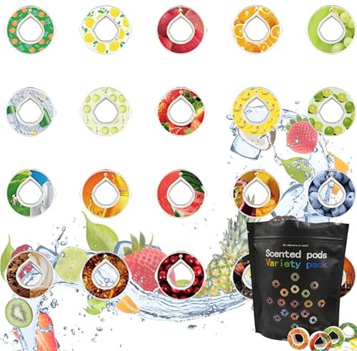 Alpha Fit Lot de 16 capsules aromatisées compatibles avec les bouteilles d'eau Airup, dosettes aromatisées pastèque, coca (1 lot de 16 capsules (jusqu'à 2 l d'eau)