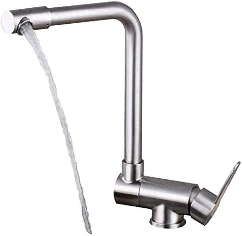 WENKA Grifo de Agua, Cocina Grifo de Fregadero sin Ventana Fregadero Lavavajillas Lavavajillas Fregadero Piscina Plegable Interior/Plata+