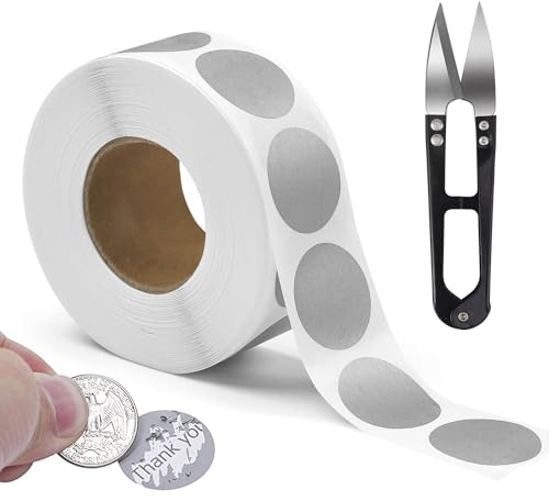 Rubbel-Aufkleber Scratch Sticker Etiketten Aufkleber 300 Stücke Runde Scratch Sticker 2,5cm Rubbellose Punkte Aufkleber für Hochzeit Geburtstag Party Geschenke Handwerk