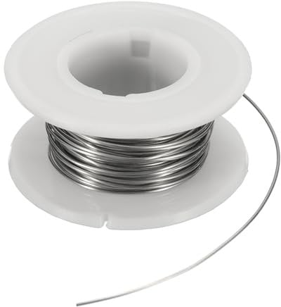 sourcing map 22 Gauge Nichrome 80 Cr20Ni80 Heating Resistance Wire 13ft High Temperature for Electronic Components Repairing,White