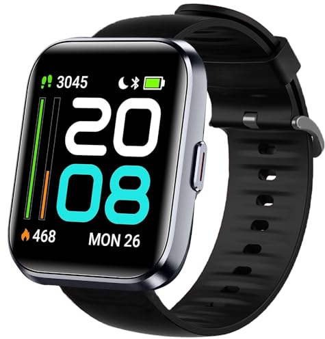 Blueshaweu Cinturino da 22 mm, compatibile con smartwatch Tensky ID208 Plus da 1,8, morbido orologio sportivo di ricambio per smartwatch Tensky ID208Plus / Quican ID208 Plus (nero)