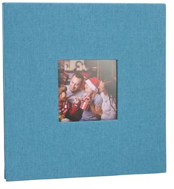 Fotoalbum, Blaues Fotoalbum Zum Selbstgestalten mit 40 Weissen Seiten, 28 * 27cm Scrapbook mit Pergamin Trennblättern, Fotoalbum Einsteckalbum für 400 Fotos, für Familie Reisen Hochzeit Baby
