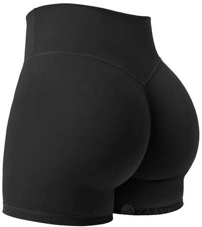 ZAAYO Sport Shorts Damen 4.5 Gym Shorts Booty Scrunch Hohe Taille Push Up Yoga Shorts Biker Gym Kurze Hosen Schwarz S