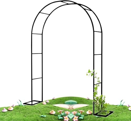 GZDXBF 130 cm Breiter X 220 cm Hoher Gartenbogen, Rosenbogen, Rankbogen Für Kletterpflanzen, Rankenbogen Pergola Spalier Für Zeremonien, Partys, Einfach Zu Montieren/wetterfest/rostfrei