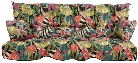 PATIO Hollywoodschaukel Auflage 175 cm Ravenna Sitzkissen mit Rückenlehne 2 Seitenkissen Volant vorne gesteppt