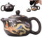 Ceramic Teapot Dragon and Phoenix Chinese Teapot Color Changing Tea Pot with Handle and Infuser 250ml Wide Mouth Traditional Teapot Tea Gift, Foam Package Teapots