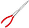 EAJORN Needle Nose Pliers Stainless Steel Long Reach Straight Pliers 25°/45°/90° Bent Nose Pliers O-Shaped Circle Pliers, 282mm/11inches, Red Silvery