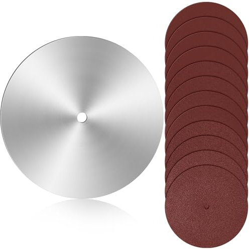 Lanties 10 Sanding disc for Table Saw 0.619 Arbor Calibration Sanding Disc Balance Blade with 12 Pcs Sandpaper 60 80 100 120 180 240 Grit